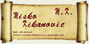 Miško Kikanović vizit kartica